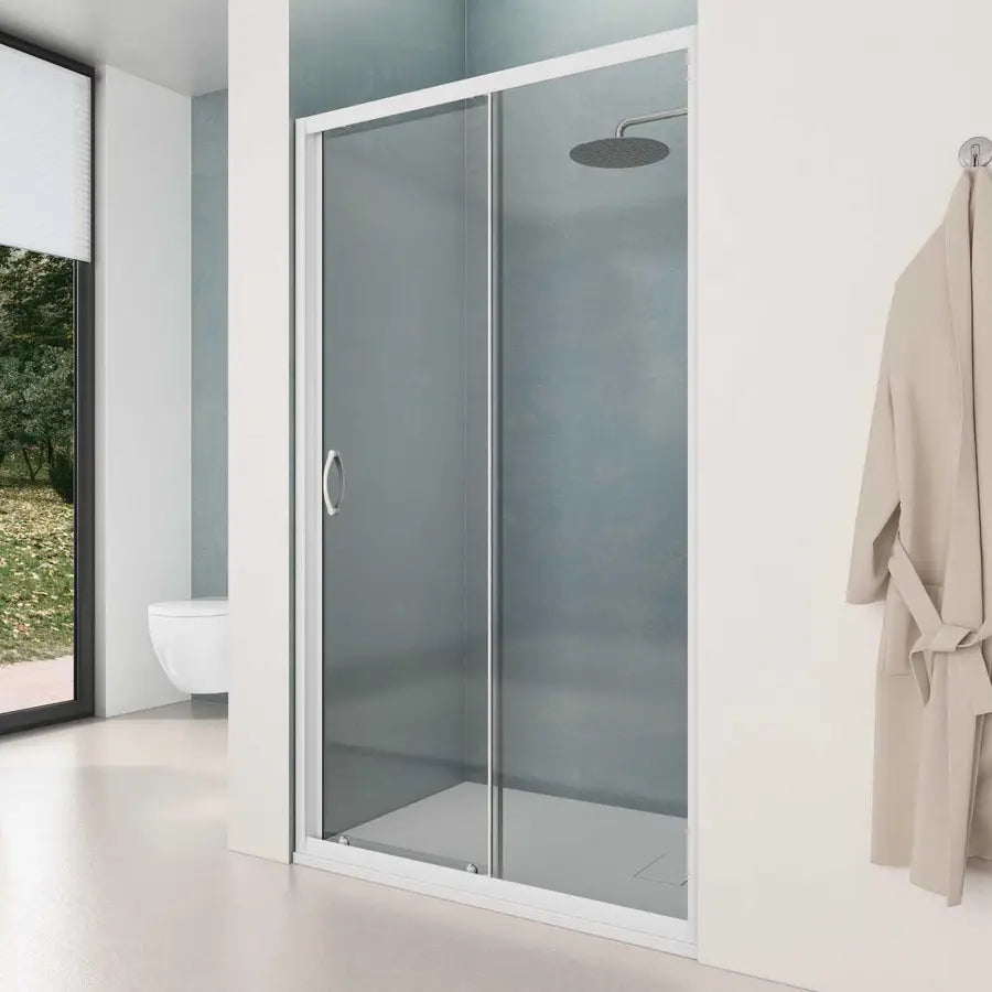Porta doccia scorrevole per nicchia 110 cm in vetro temperato